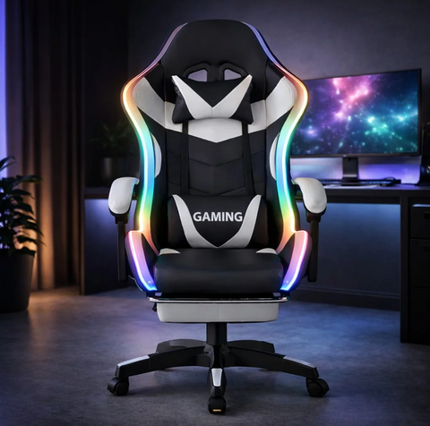 Ігрове крісло з підсвіткою та масажем TI 750 Білий TI 750 Білий фото