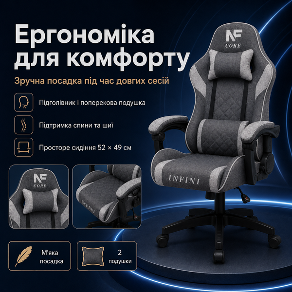Ігрове крісло TR 180 Сірий TR 180 Сірий фото