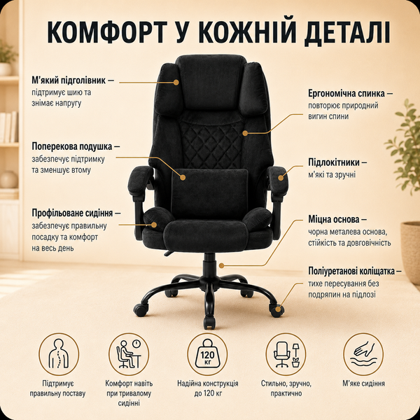 Офісне крісло BM 140 Чорний BM 140 Чорний фото