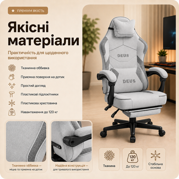Ігрове крісло TR 190 Сірий TR 190 Сірий фото