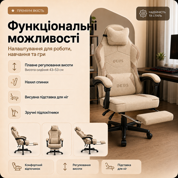 Ігрове крісло TR 190 Бежевий TR 190 Бежевий фото