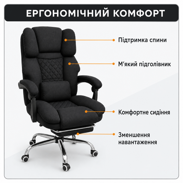 Офісне крісло BM 800 з масжем BM 800 Чорний фото