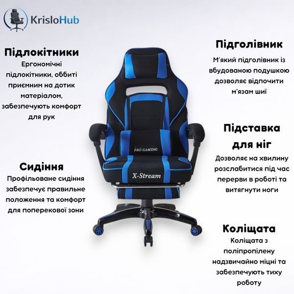 Ігрове крісло PM 666 Синій PM 666 Синій фото